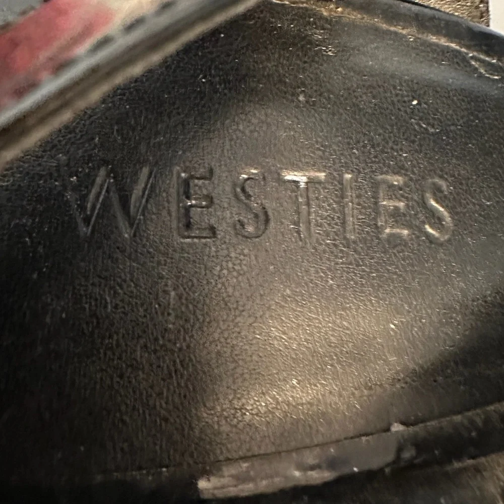 Westies Black with Multicolored Stripe Platform Wedge Sandals Size 9
